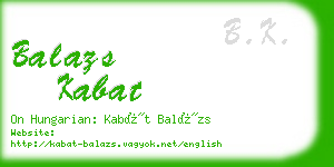 balazs kabat business card